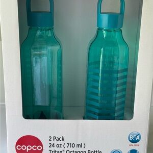 Teal Tritan Octagon Bottle 2 Pack